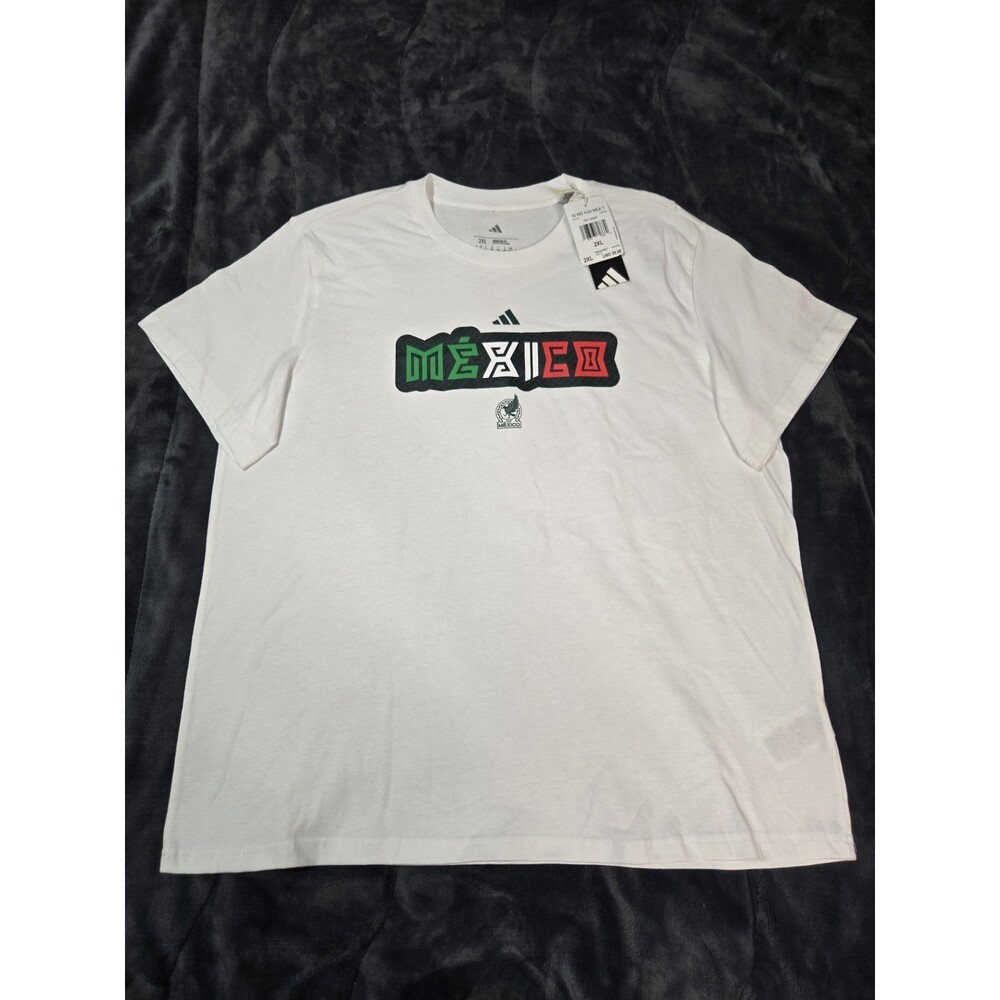 Adidas Mexico Shirt XXL White Graphic Tee Fútbol Soccer